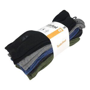 Timberland Men 5 Pair Comfort Cushioned Crew Socks L 9-12 Arch Support Moisture
